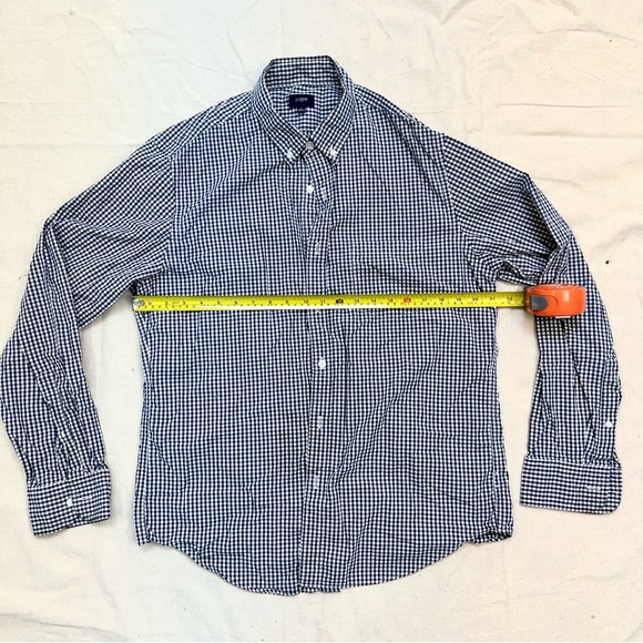 🏆J Crew 🏆 Blue Gingham Checkered Button Down Shirt Size L - Picture 4 of 8